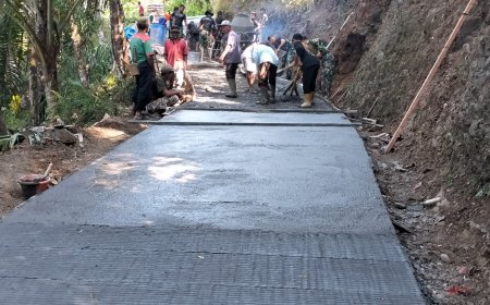 Semangat Gotong Royong Antar Rabat Beton TMMD Capai 12 Persen