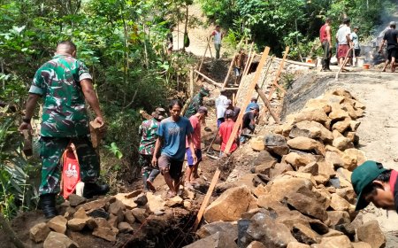 Setapak Demi Setapak Talud TMMD Mulai Menguatkan Jalan dan Harapan Warga Gumelem Kulon