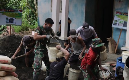 Hari ke-12 TMMD Gotong Royong Langsir Material