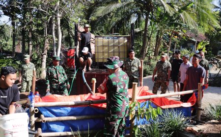 Kodim 0704 Banjarnegara Salurkan Air Bersih untuk Warga Terdampak Kekeringan di Desa Serang