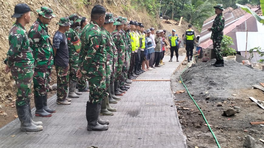Apel Pagi Jadi Penyemangat Satgas TMMD Danramil Susukan Teguhkan Komitmen Membangun Desa