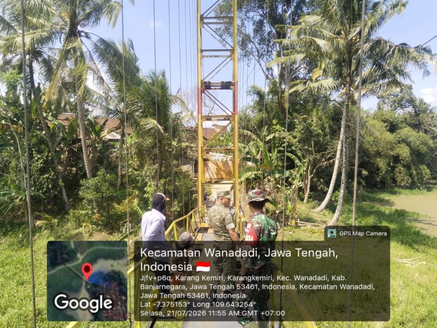Dandim Banjarnegara Pastikan Rehab Jembatan Garuda Tahap IV Tepat Sasaran dan Sesuai Spesifikasi