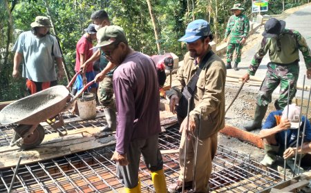 Enam Plat Beton Dibangun TMMD Hadirkan Akses yang Lebih Aman