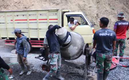 Pengecoran Terus Berlanjut TMMD Kejar Target Demi Warga Gumelem Kulon