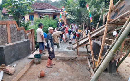 Jembatan Beton Sungai Mbawang Mulai Dicor Akses Warga Paweden Segera Terhubung
