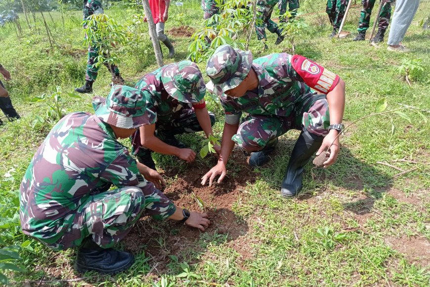 Tanam Pohon di Tengah TMMD Serma Susilo Tinggalkan Warisan Hijau untuk Desa