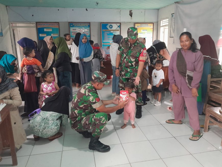 Tak Hanya Bangun Jalan Kopka Wahid Turut Dampingi Posyandu Warga Gumelem Kulon