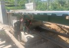 Dandim Banjarnegara Tinjau Pembangunan Jembatan Garuda Beton Sungai Jarompang