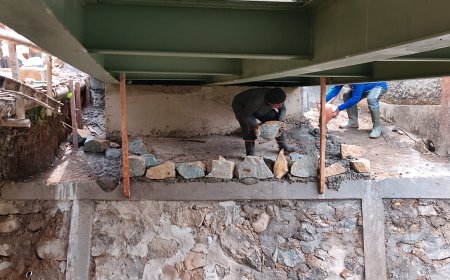 Jembatan Beton Sungai Mbawang Dibangun Buka Akses Warga Dusun Kasimpar dan Duren